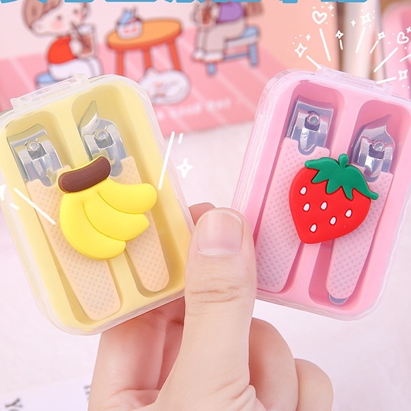 Bộ 2 Bấm Móng Tay Móng Chân Có Hộp Đựng Hoạt Hình Xinh Xắn