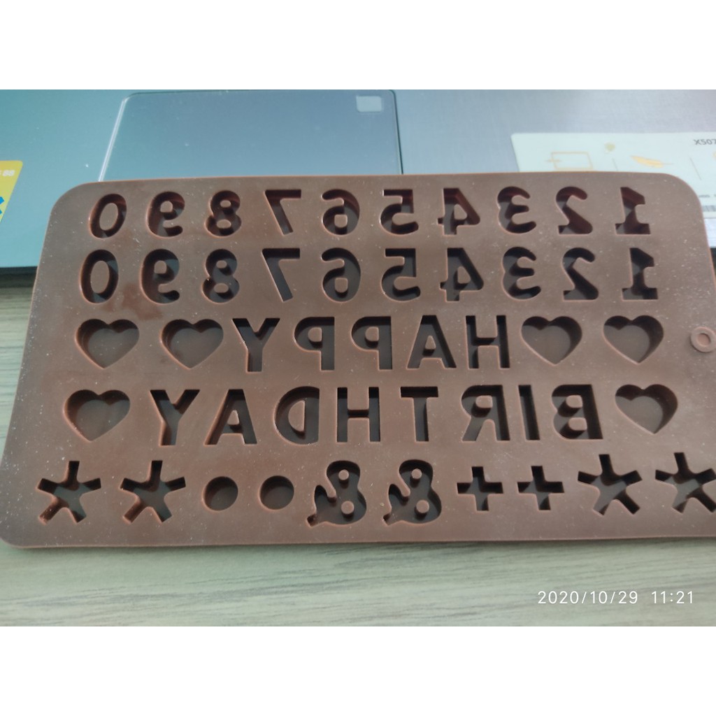 KHUÔN SILICON CHỮ SỐ 20 x11 x 0.3 CM MỎNG