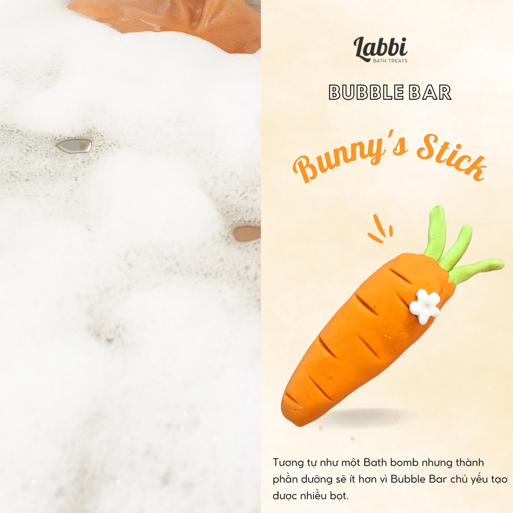 Bánh siêu tạo bọt bồn tắm BUNNY'S STICK [Labbi] Bubble Bar