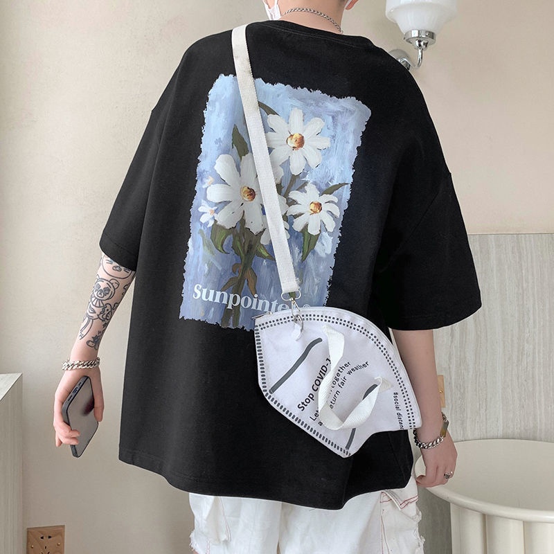 Áo Thun Ngắn Tay Dáng Rộng Thời Trang Mùa Hè Phong Cách Retro Giản Dị Dành Cho Nam