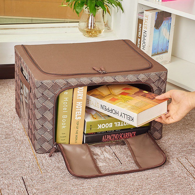 Thùng vải 50cm khung thép đựng quần áo Living Box 66L - hộp vải đựng đồ đa năng 50cm