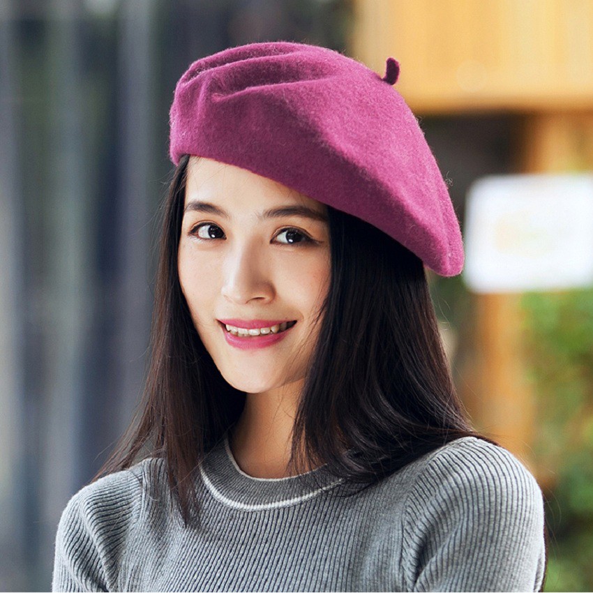 Mũ Nón Nồi Nấm Dạ Nỉ Nữ Bere Beret WM HAT 002