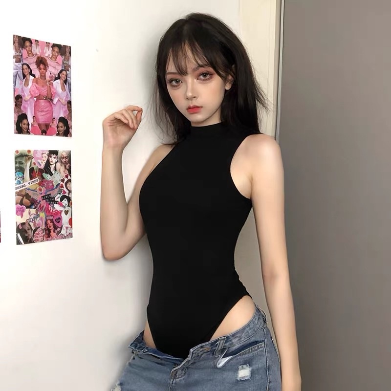💕 Bodysuit Sát Nách Cổ Trụ Màu Đen | BigBuy360 - bigbuy360.vn