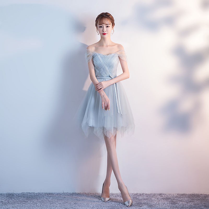 đẹp khuyến mãiSmall dress Váy đầm xòe mới 2021 chị em phù dâu dự tiệc sinh nhật cưới