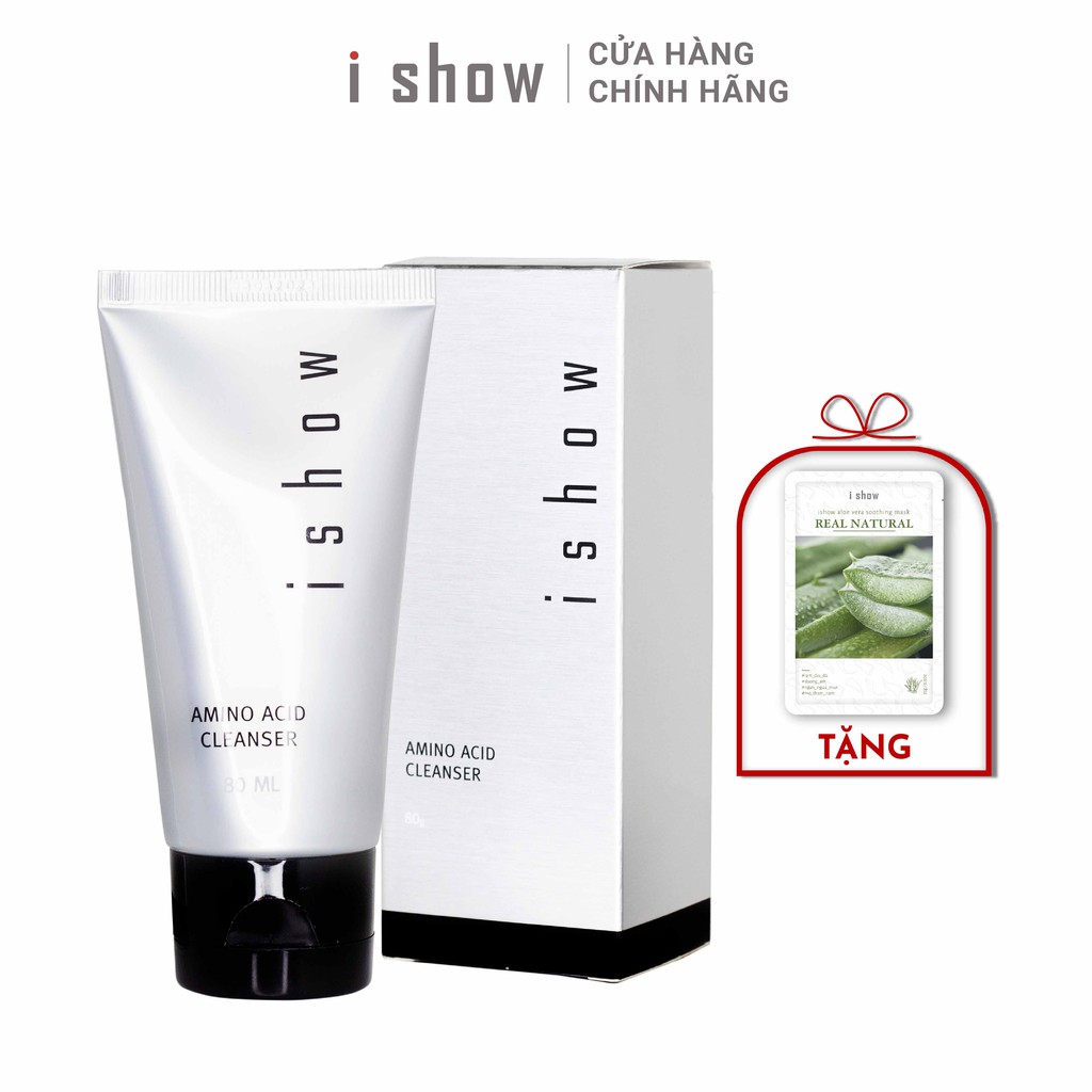 Sữa rửa mặt ISHOW sạch sâu dưỡng ẩm Amino Acid Cleanser - TẶNG KHẨU TRANG 3 LỚP