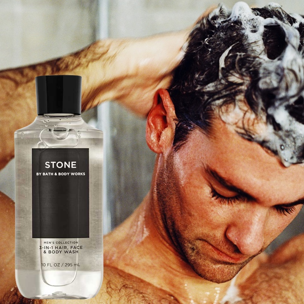 Sữa Tắm Gội Bath & Body Works Stone Hair, Face & Body Wash Mùi Hương Sang Trọng Lịch Lãm Dành Cho Quý Ông Chai 295ml
