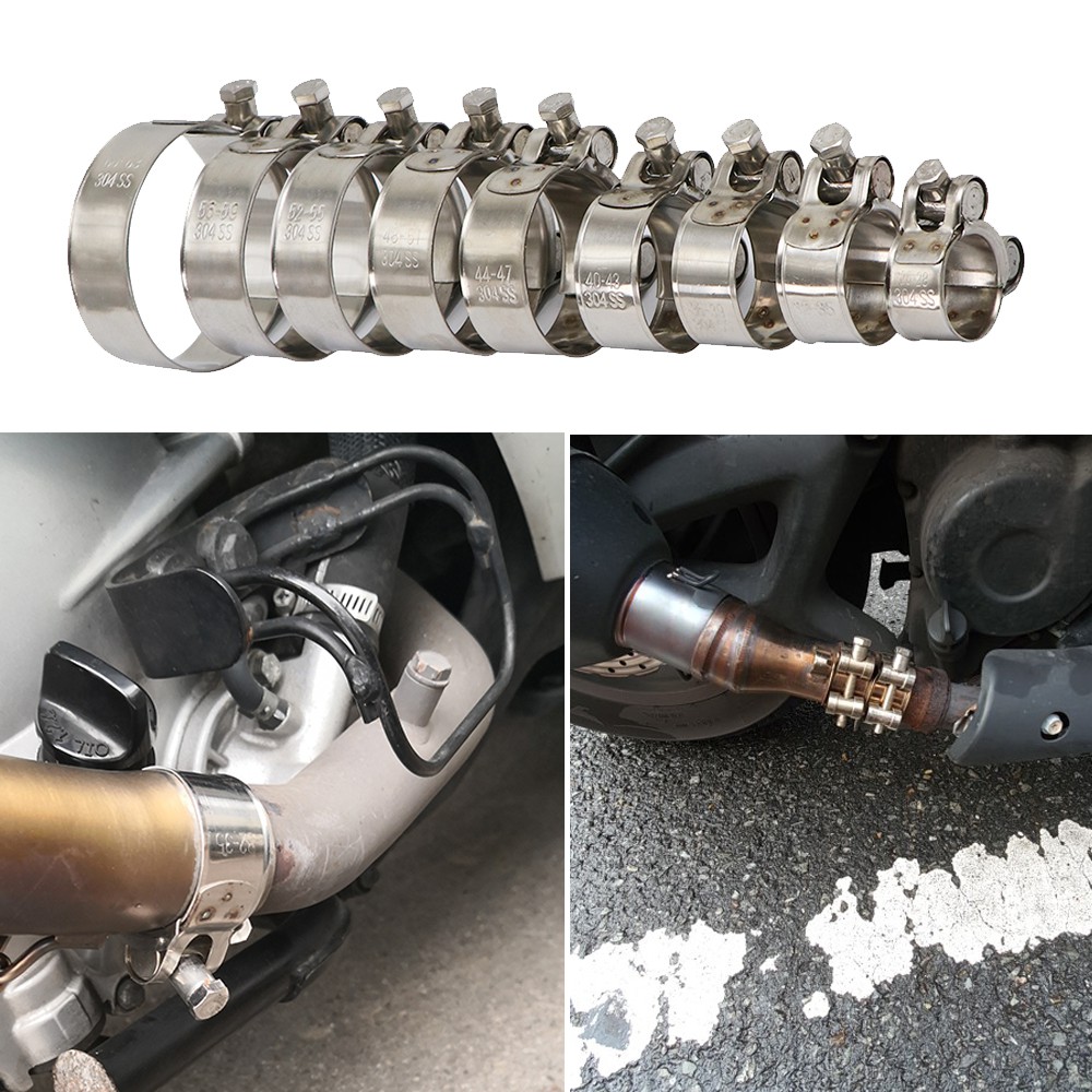 Vòng Giữ Ống Xả Bằng Thép Không Gỉ 304 26-63mm Dành Cho Xe Mô Tô