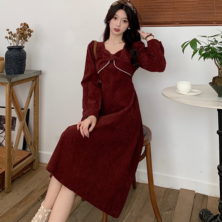 Đầm midi Perty thiết kế ngọt ngào thời trang mùa thu Hàn Quốc cho nữ
