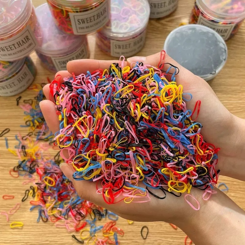 Set 500-2500 Dây Buộc Tóc Cao Su Nhiều Màu Sắc Thời Trang Hàn Quốc Dành Cho Nữ