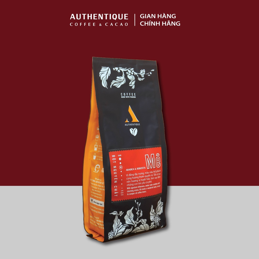 Cà phê Mê 250gr - Robusta & Arabica - Rang xay nguyên chất - Vị đắng vừa, hậu vị dài | Authentique Coffee