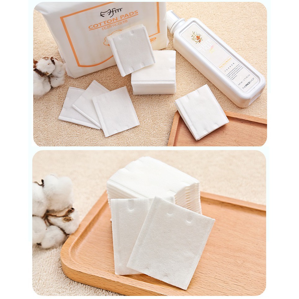 Bông tẩy trang 3 lớp Cotton Pads, miếng lau bụi bẩn làm sạch da mặt, túi siêu to 222 miếng