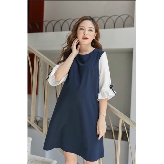 Váy bầu tay lỡ siêu xinh chất lụa Hàn loại 1thoáng mát vô cùng❤️đầm bầu hè thu thiết kế chanh xả, Free size VB11