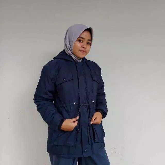 Áo Khoác Parka Quân Đội / Áo Khoác Nữ Hàn Quốc Fw1012 - Đen, M E2E10T1