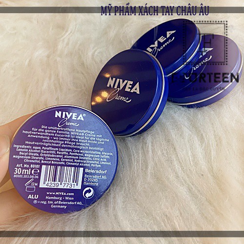 KEM DƯỠNG ẨM TOÀN THÂN NIVEA CREME DƯỠNG DA SÁNG MỊN 30ML (Bill Đức)