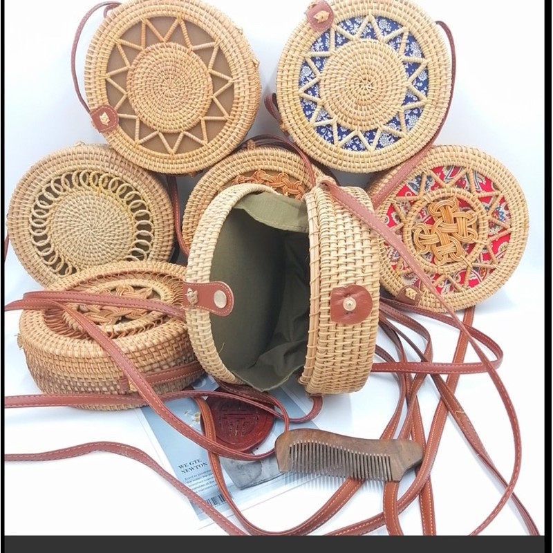 Túi Trống Tròn ,Túi Cói Tròn HandMade ,Túi Cói Tròn ĐI Biển