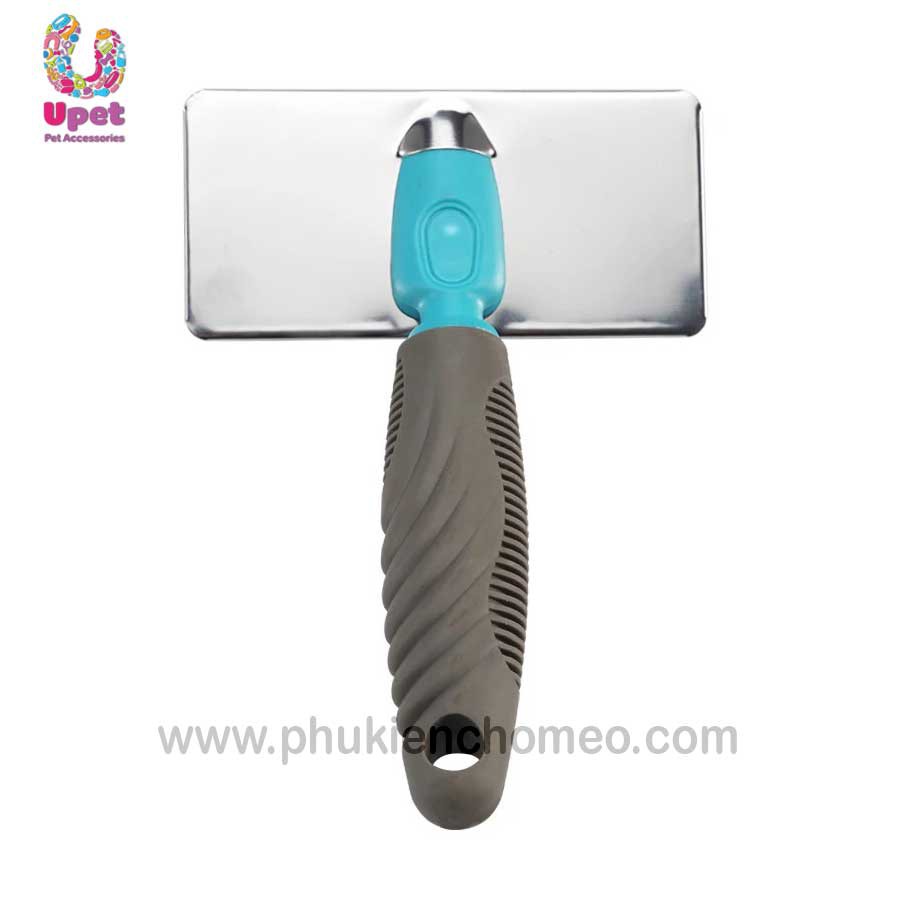 Lược Slicker Brush giúp gỡ rối lông, chải xù bông tạo hình lông, loại bỏ lông rụng dành cho chó mèo cán cao su cao cấp