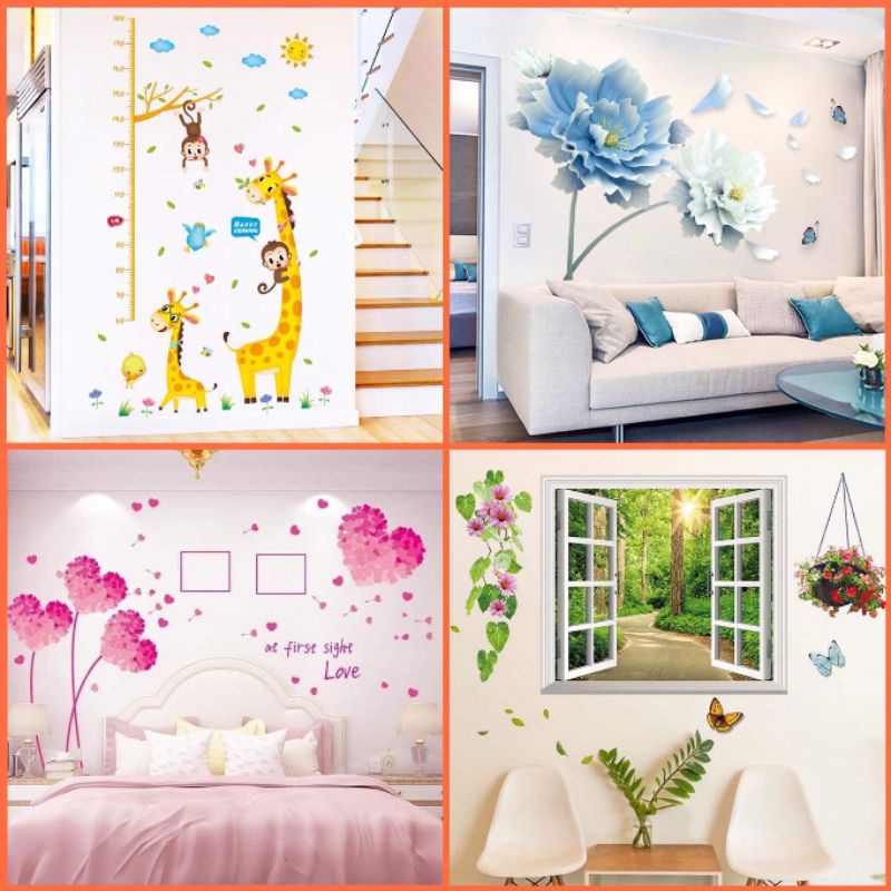 Decal dán tường, tranh dán tường tranh trí phòng khách, phòng ngủ( tổng hợp nhiều mẫu)