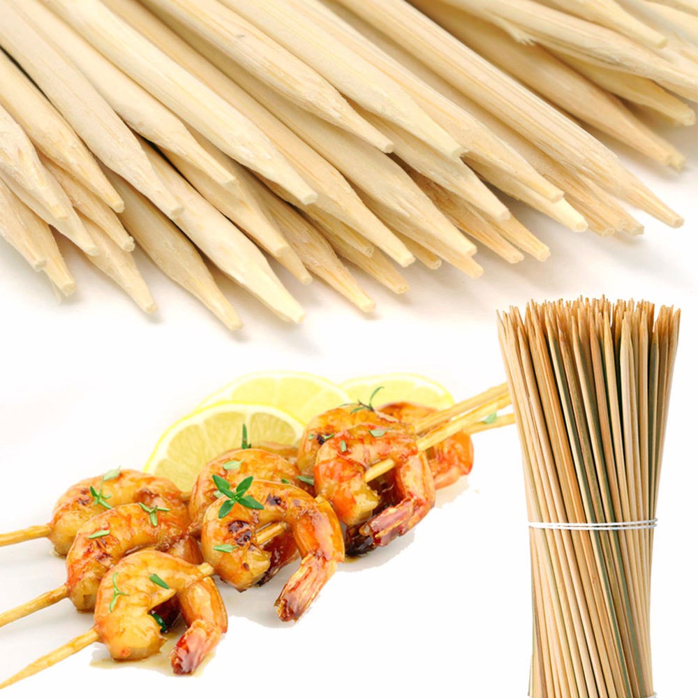 700g Xiên tre que nướng thit 15cm, 20cm, 25cm  - Bamboo Skewers Paddle Sticks Wooden Grill Kebab Barbeque Party Stick