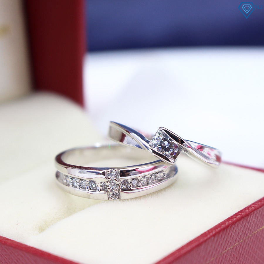 Nhẫn cặp đôi bạc 925 nam nữ đính đá khắc tên ND0277 Trang Sức TNJ