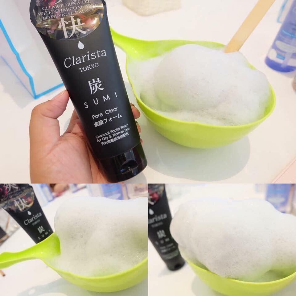 Sữa Rửa Mặt Than Tre Clarista  Charcoal Facial Foam tạo bọt cho da thường, da dầu (màu đen) 130g