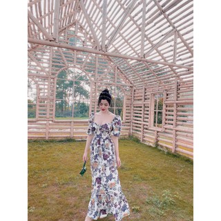 VÁY MAXI HOA CÚP NGỰC TAY BỒNG HOT HIT