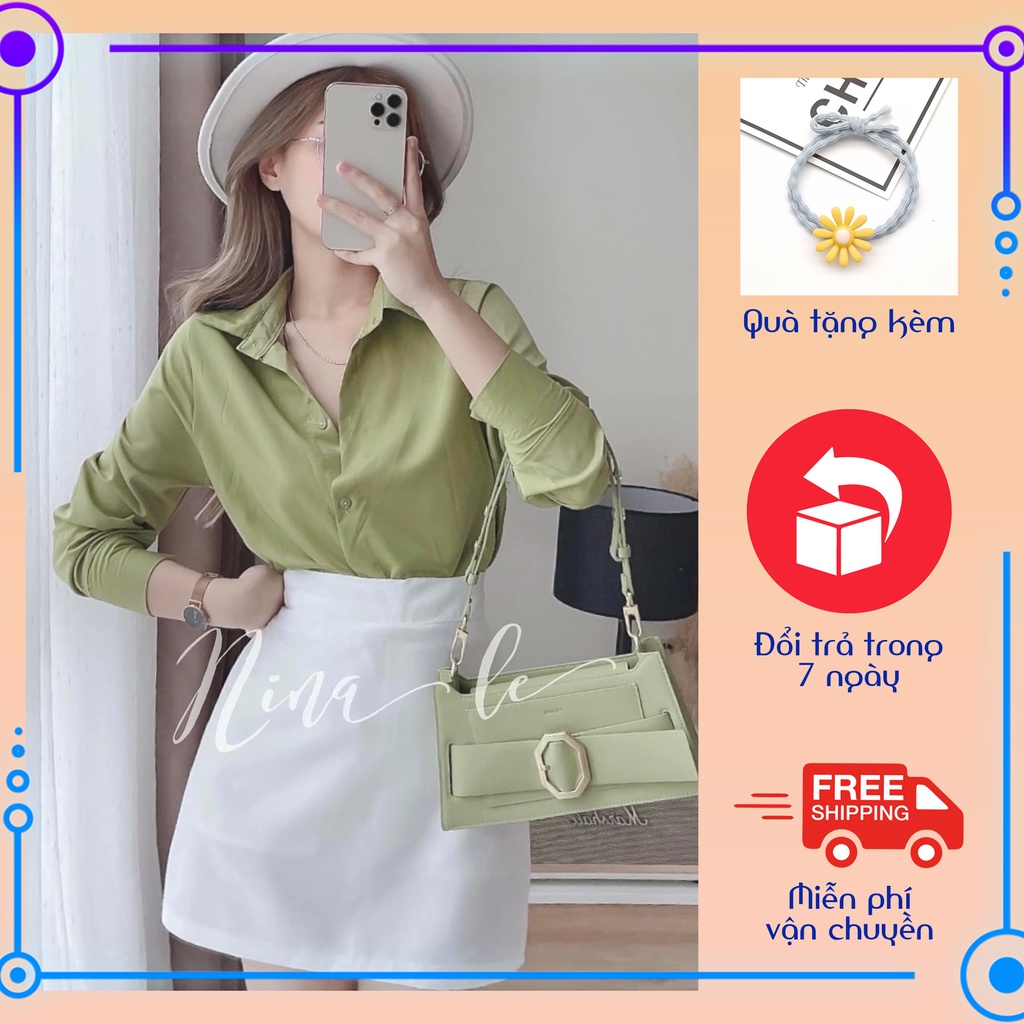 Set sơ mi áo chân váy trắng có lót ChemMix thiết kế siêu xinh cho nàng dạo phố, đi biển