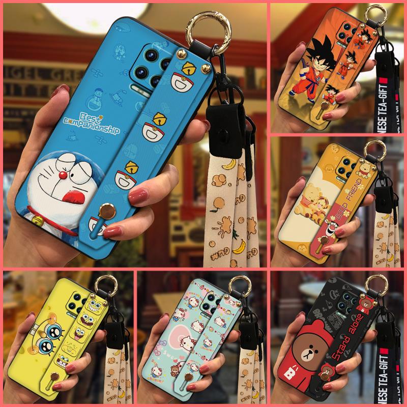 Ốp điện thoại silicone TPU mềm chống sốc in hoạt hình có vòng tay và dây cổ cho Vsmart Aris / Aris pro