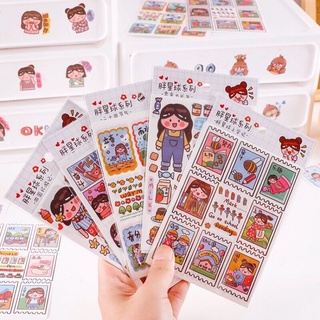 Set 4 miếng hình dán trang trí sổ tay phong cách dễ thương