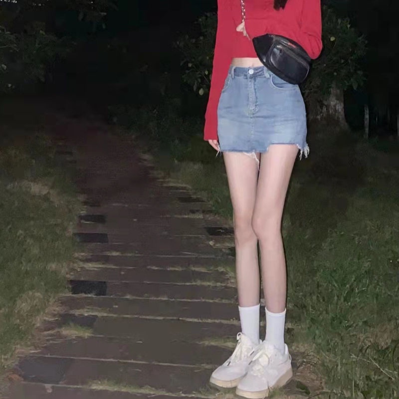 Chân váy jean COZOKC lưng cao dáng ôm hợp thời trang