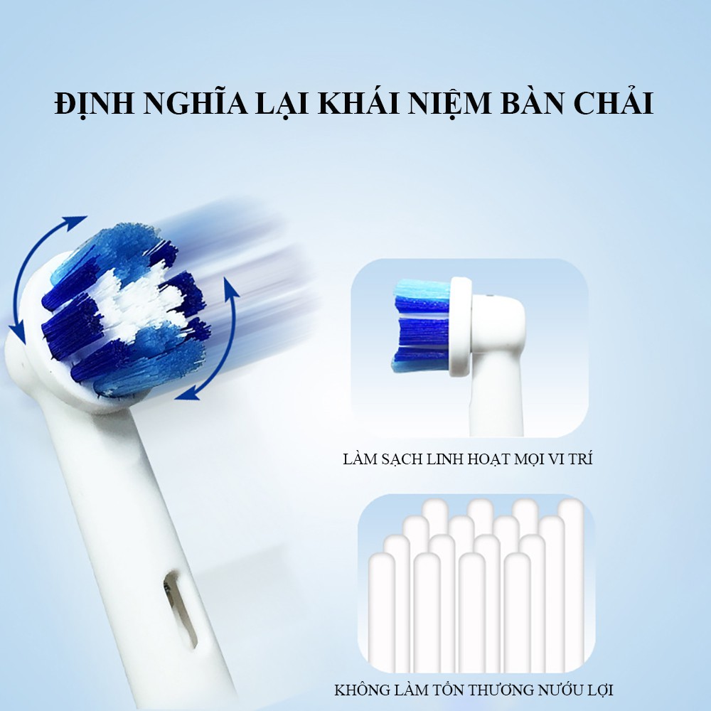 Bàn chải đánh răng điện tự động Oral-B Vitality làm sạch răng, hạn chế viêm nướu gấp 2 lần bàn chải thông thường.