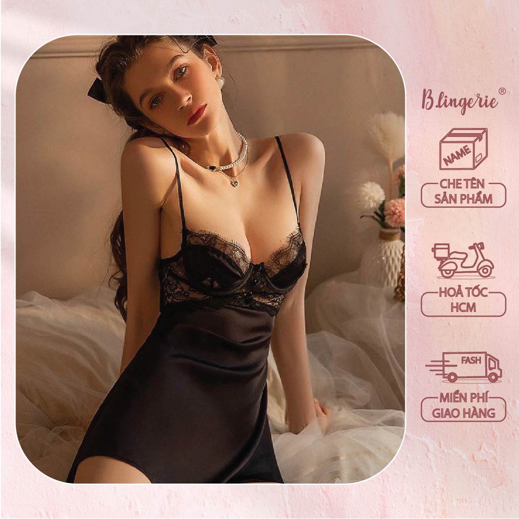 Đầm Ngủ Nữ Phối Ren Gợi Cảm (Không áo choàng) - B.Lingerie