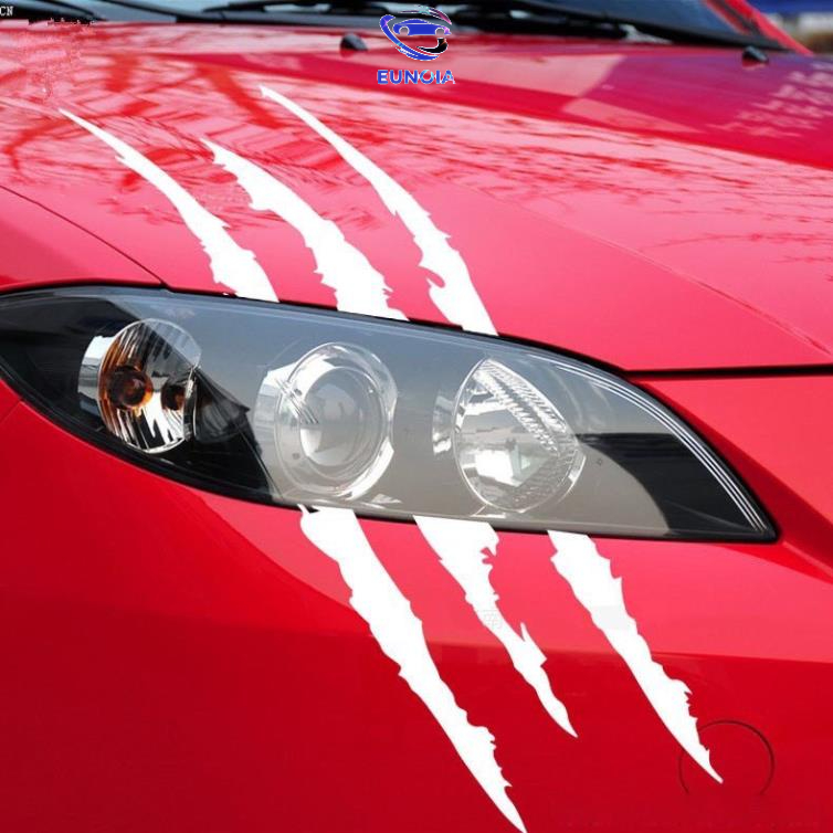 Tem Decal Mí Mắt hình vết Xước 3 miếng Trang Trí Ô Tô Cao Cấplạ mắt - phụ kiện đồ chơi ô tô xe hơi EUNOIA