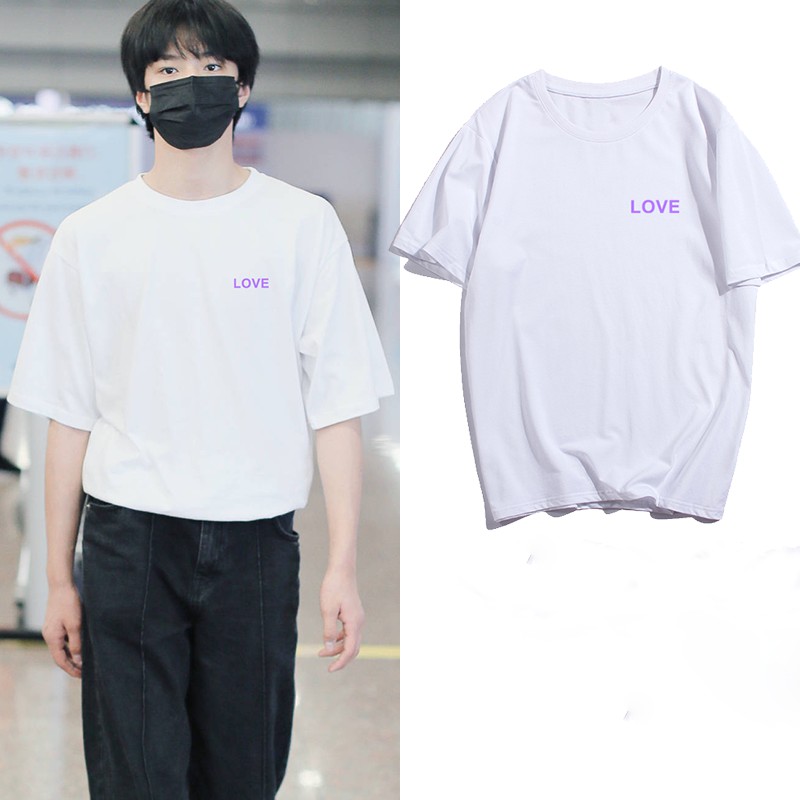 Áo phông đen trắng IN HÌNH LOVE Lưu Diệu Văn Thời đại thiếu niên đoàn TNT Teens in time idol thần tượng
