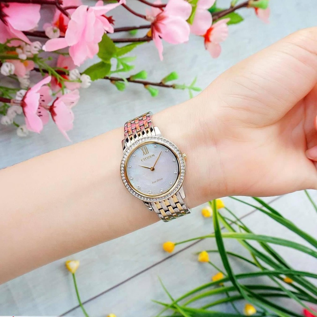 Đồng hồ nữ chính hãng Citizen  EX1484-57D Silhouette Crystals - Máy pin Eco-Drive năng lượng ánh sáng - Kính Sapphire