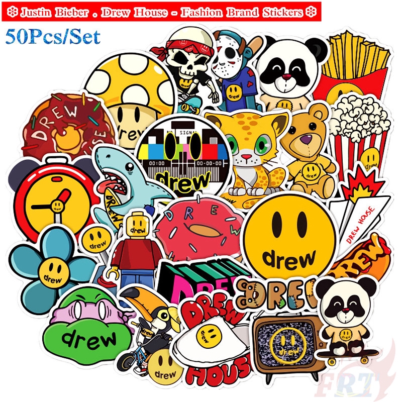 ❉ Drew House - Justin Bieber Fashion Brand Series 01 Stickers ❉ 50Pcs/Set Waterproof DIY Decals Doodle Stickers