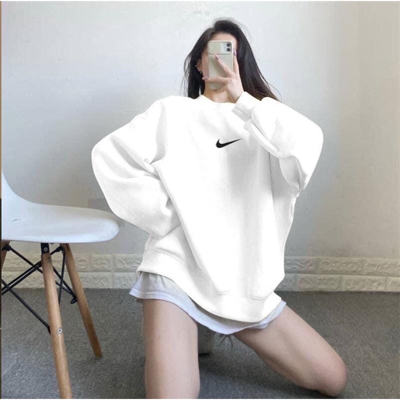 [RẺ VÔ ĐỊCH] Áo nỉ Sweater thêu dấu phẩy tay bồng from thụng unisex,Áo nỉ Nam/Nữ phong cách thể thao,chất nỉ dày dặn | BigBuy360 - bigbuy360.vn