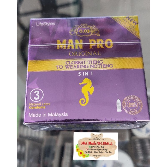 Bao cao su gai MAN PRO - Siêu mỏng gần như trong suốt - Sản phẩm nhập khẩu từ Malaysia