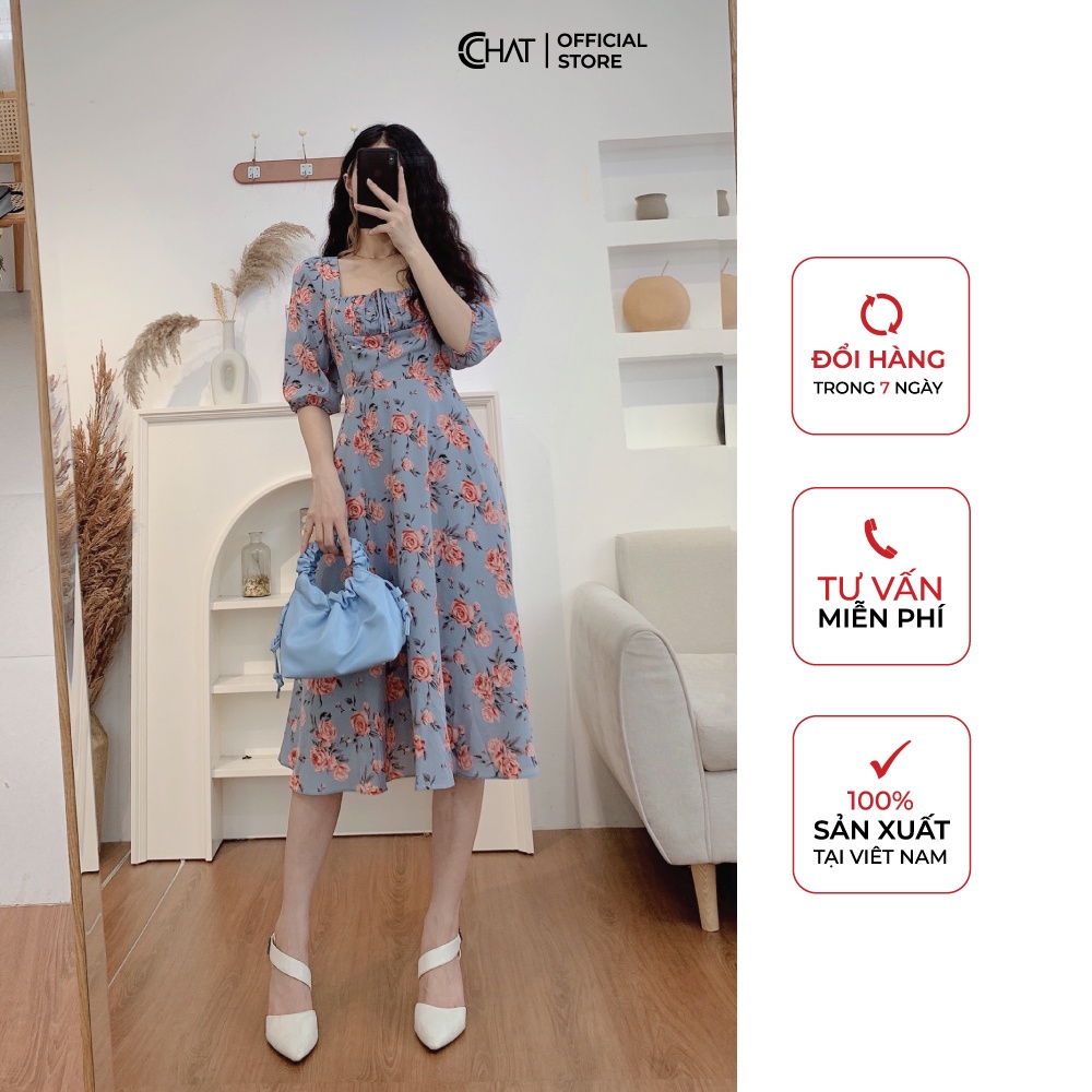 Váy nữ nhún ngực bản eo to CCHAT