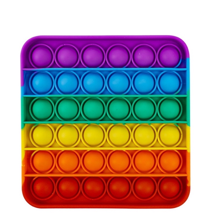 Pop it figet toy/ đồ chơi pop it cầu vồng hình vuông/ tròn/ tim siêu nhạy cực đã tay
