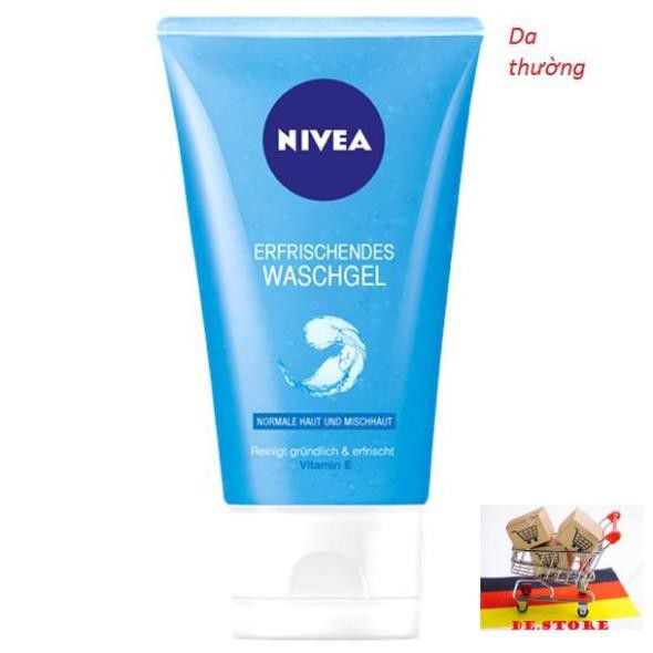 [DE] Sữa rửa mặt Nivea Waschgel cho da thường, hỗn hợp