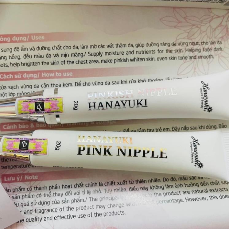Kem dưỡng nhũ hoa Hanayuki Pinkish Nipple dưỡng da vùng nhũ hoa trắng hồng tươi tắn tuýp 20gr | BigBuy360 - bigbuy360.vn