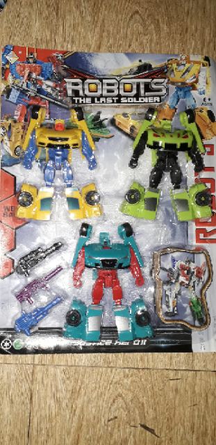 Sét 3 mô hình Robots lắp ráp biến thành xe bằng nhựa rất đẹp