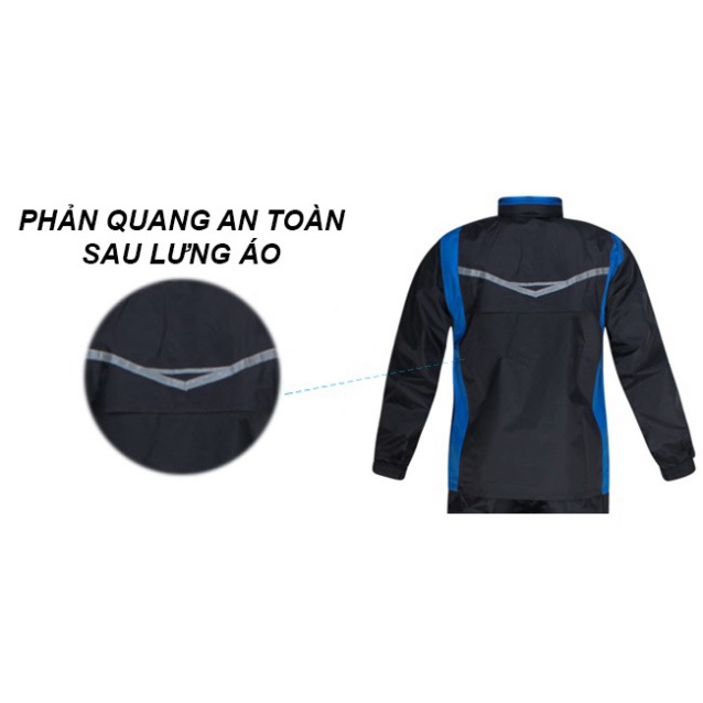 BỘ QUẦN ÁO ĐI MƯA 2 LỚP GIỮ ẤM, RANDO Chính Hãng, Vải Dù Cao Cấp Không Thấm Nước, Phản Quang An Toàn