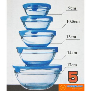 bộ thố thủy tinh 5 món