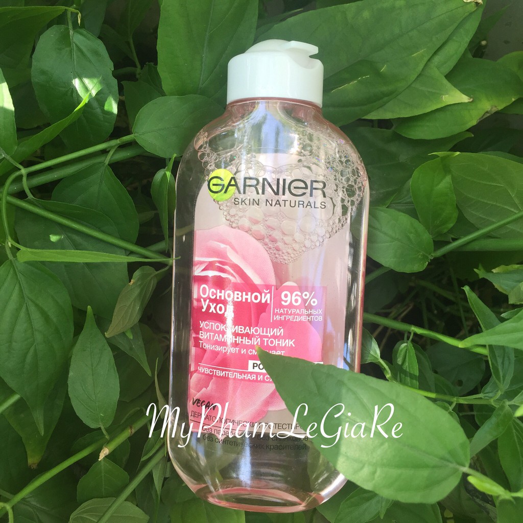 Nước Hoa Hồng Garnier hồng- Làm dịu da khô, da nhạy cảm