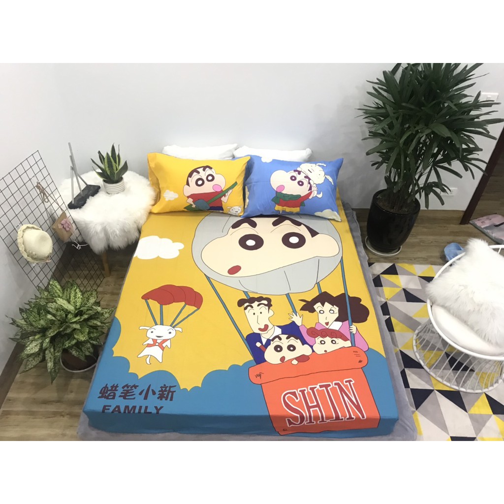 Set ga gối cotton 100% siêu cute ( 1 ga+ 2 vỏ gối)