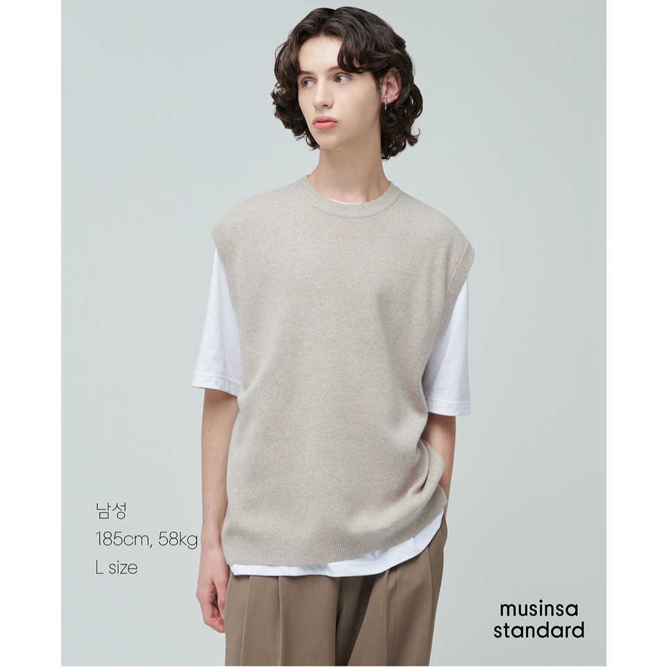 Áo GILE len nam cổ tim form oversize, thương hiệu MUSINSA, chất len lông cừu dày dặn, xuất Hàn dư