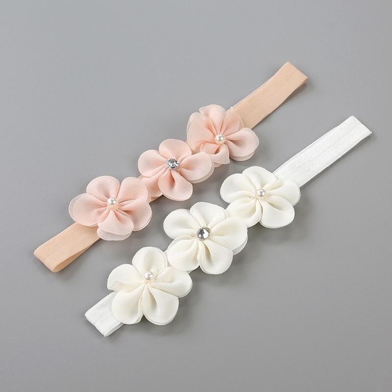 Băng đô cài tóc đính ba hình hoa đáng yêu cho bé gái