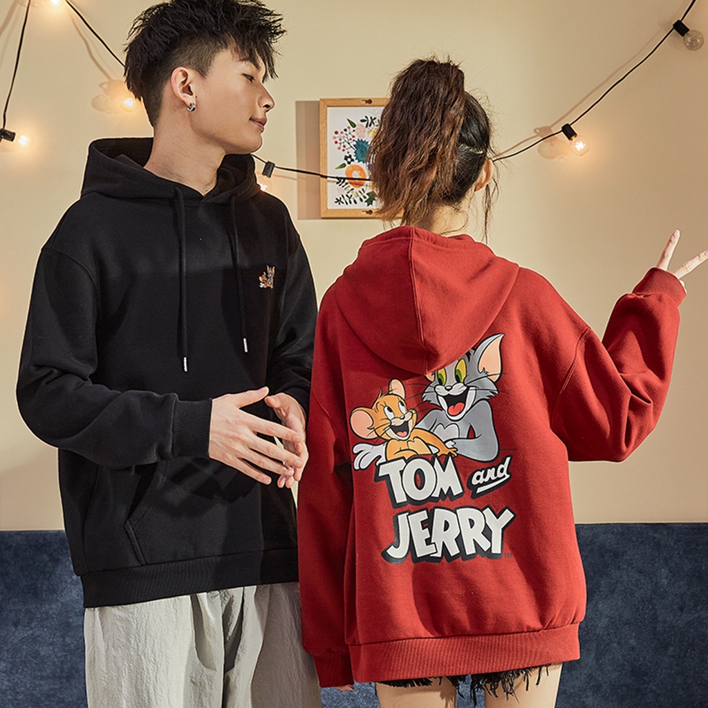 [Áo Hoodie Tom and Jerry] Cặp đôi mới Hopbis thu đông 2021, Áo hoodie nỉ bông cao cấp HOB101