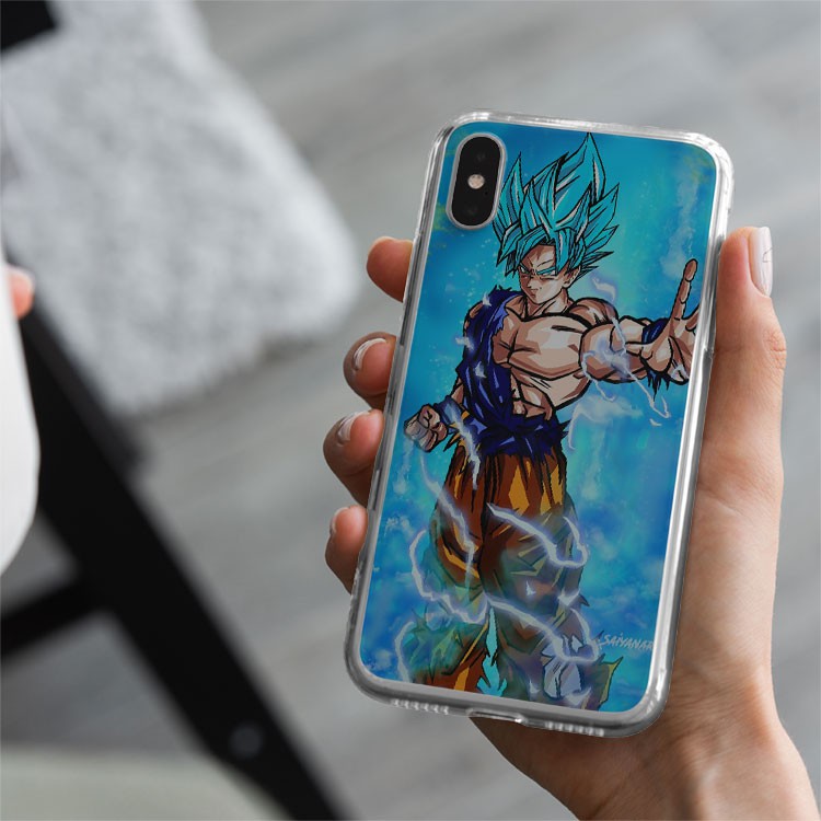 Ốp Lưng Goku blue  hãy tránh xa ta cho Iphone 5 6 7 8 Plus 11 12 Pro Max X Xr GOKPOD00320